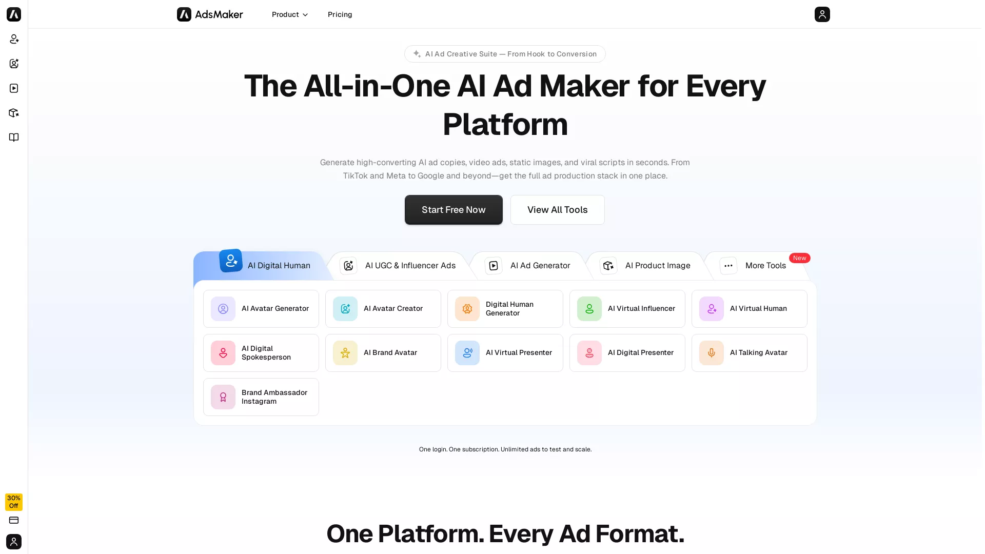 Adsmaker.ai - AI Ad Maker Website Screenshot