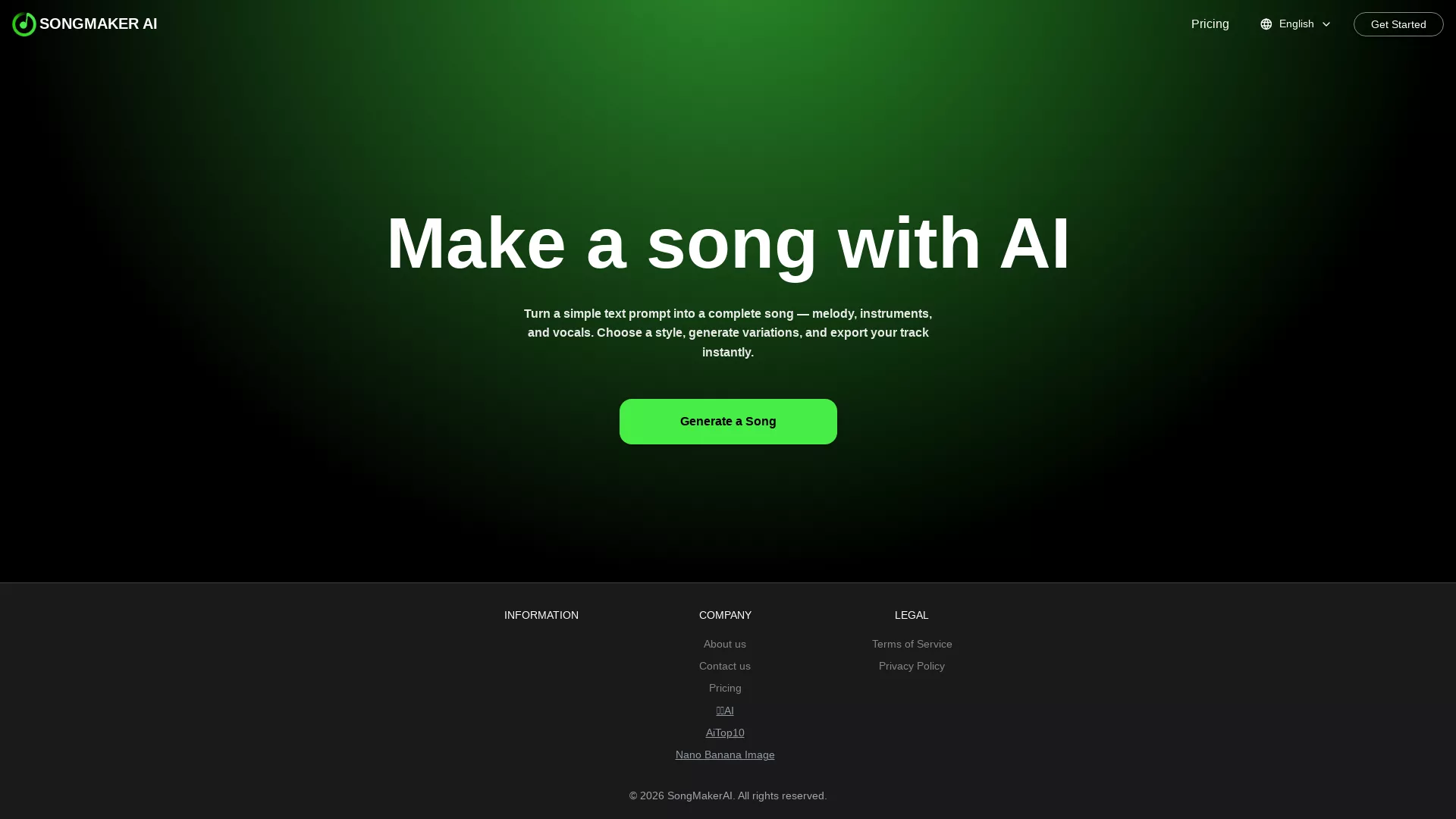 SongMaker-AI Music Generator - AI Song,AI Music,AI video,Voice Synthesis,Music Album Website Screenshot