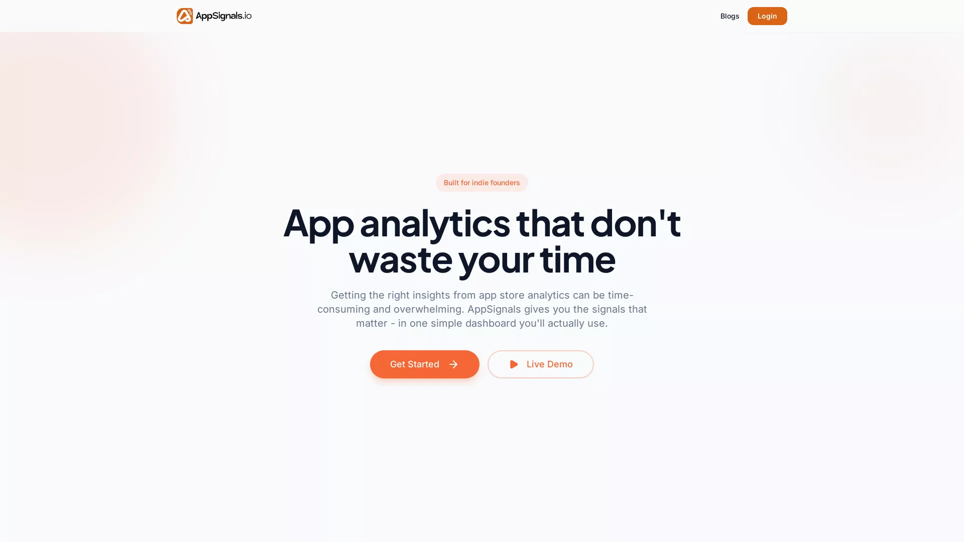 AppSignals - AI App Store Data Analysis Website Screenshot