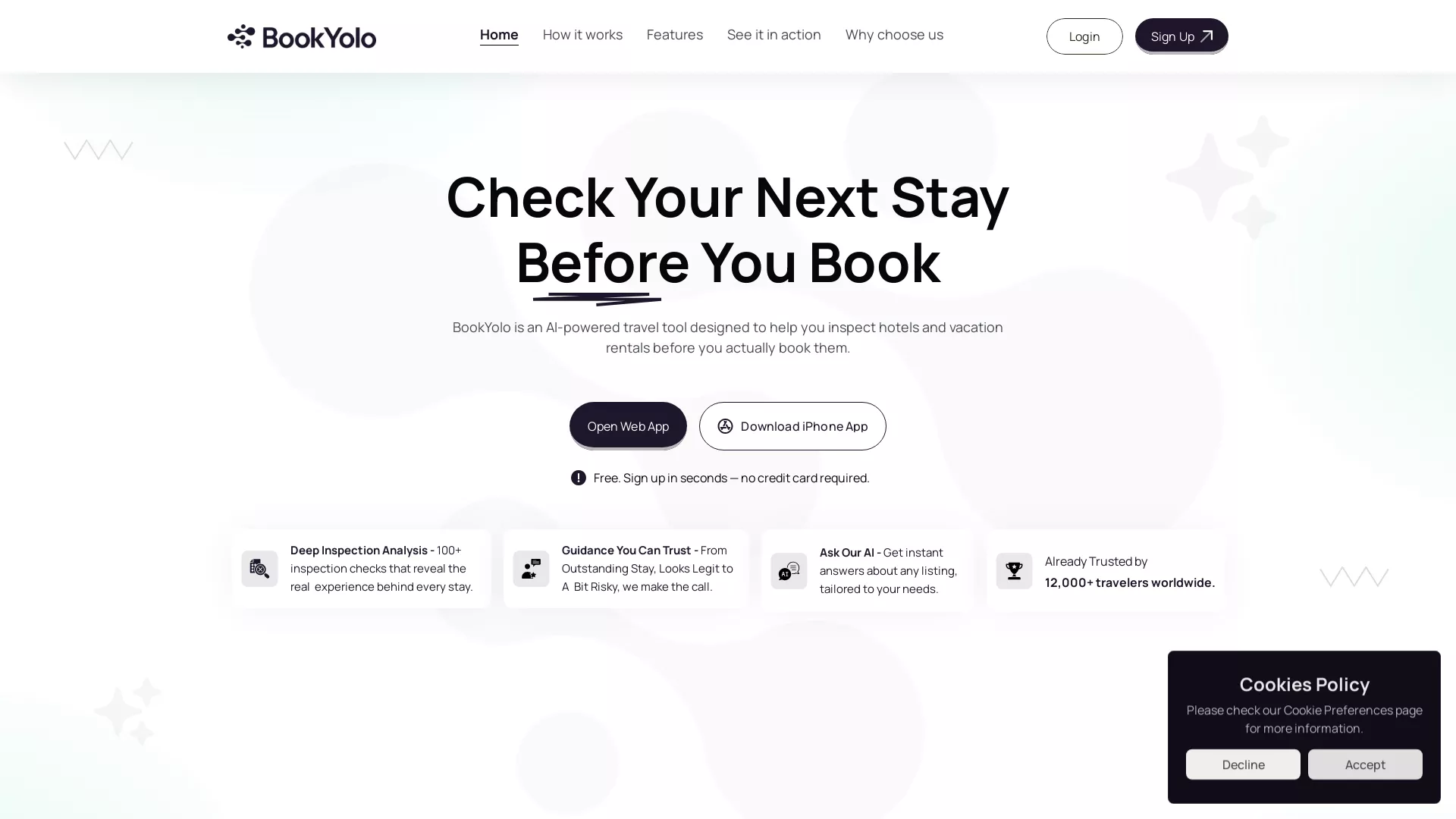 BookYolo - AI Vacation Rental Inspection Website Screenshot