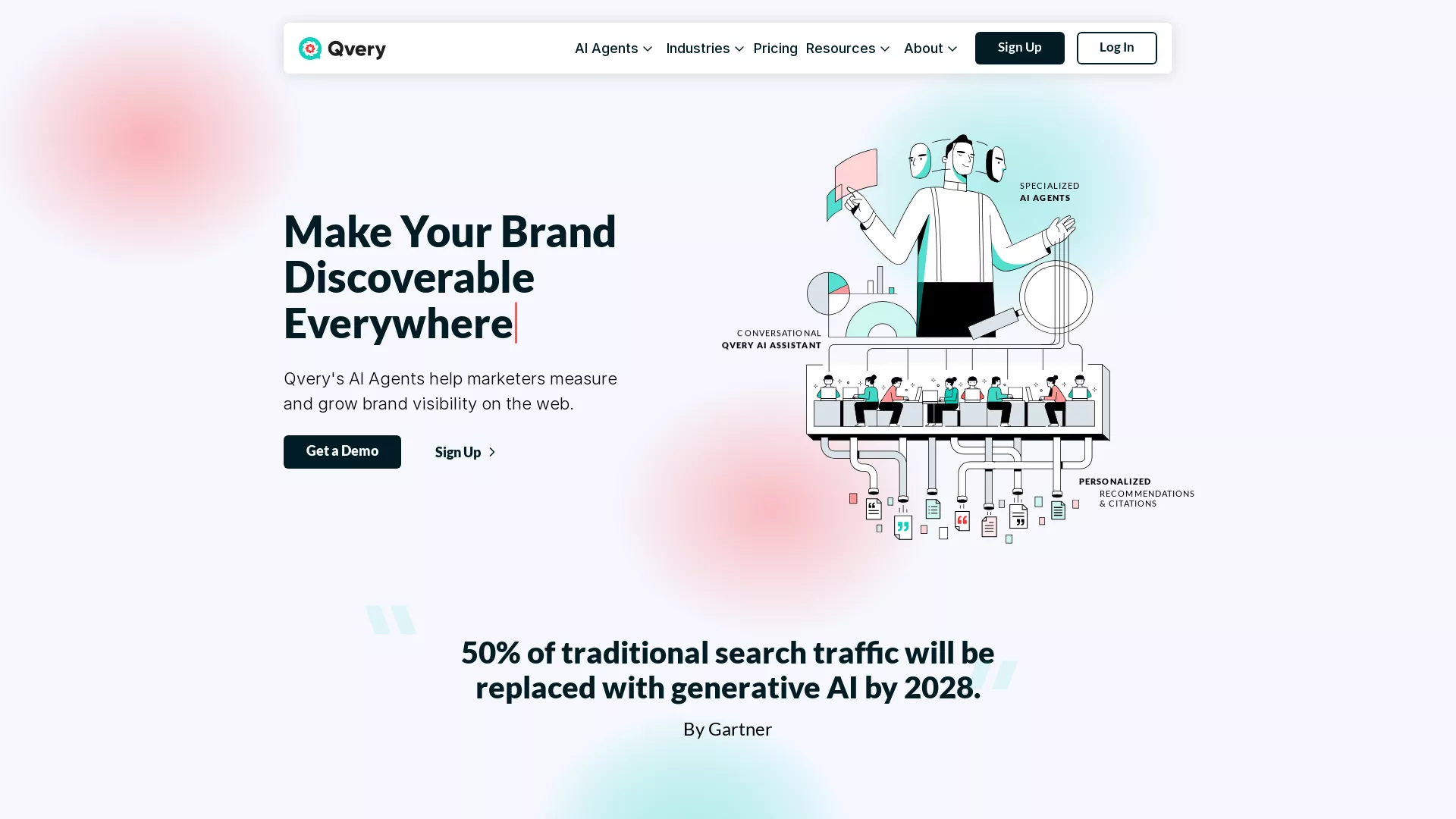 Qvery - AI Search Engine Visibility Tracker Website Screenshot