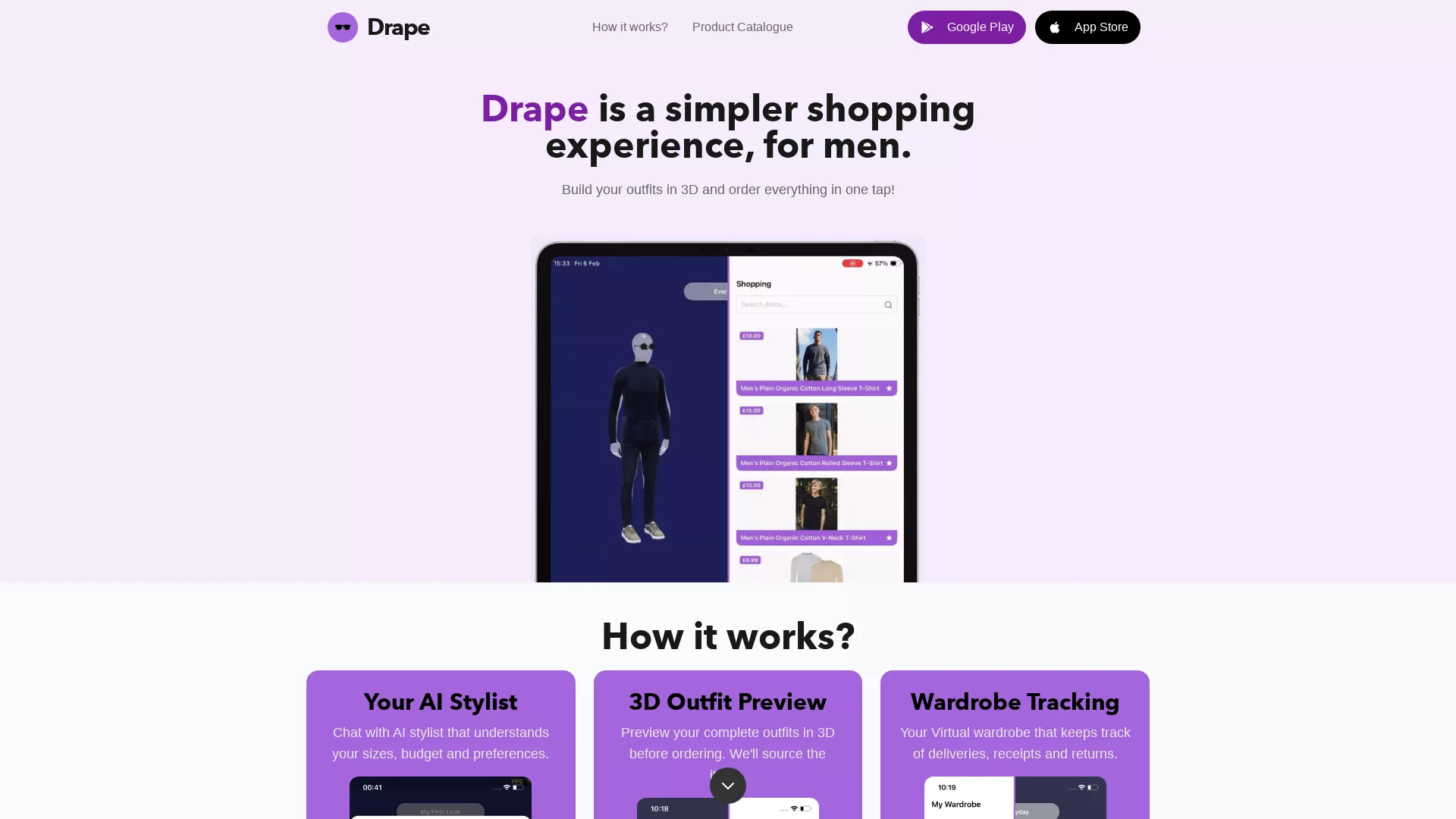 Drape - Fashion Outfit Design AI Website Screenshot