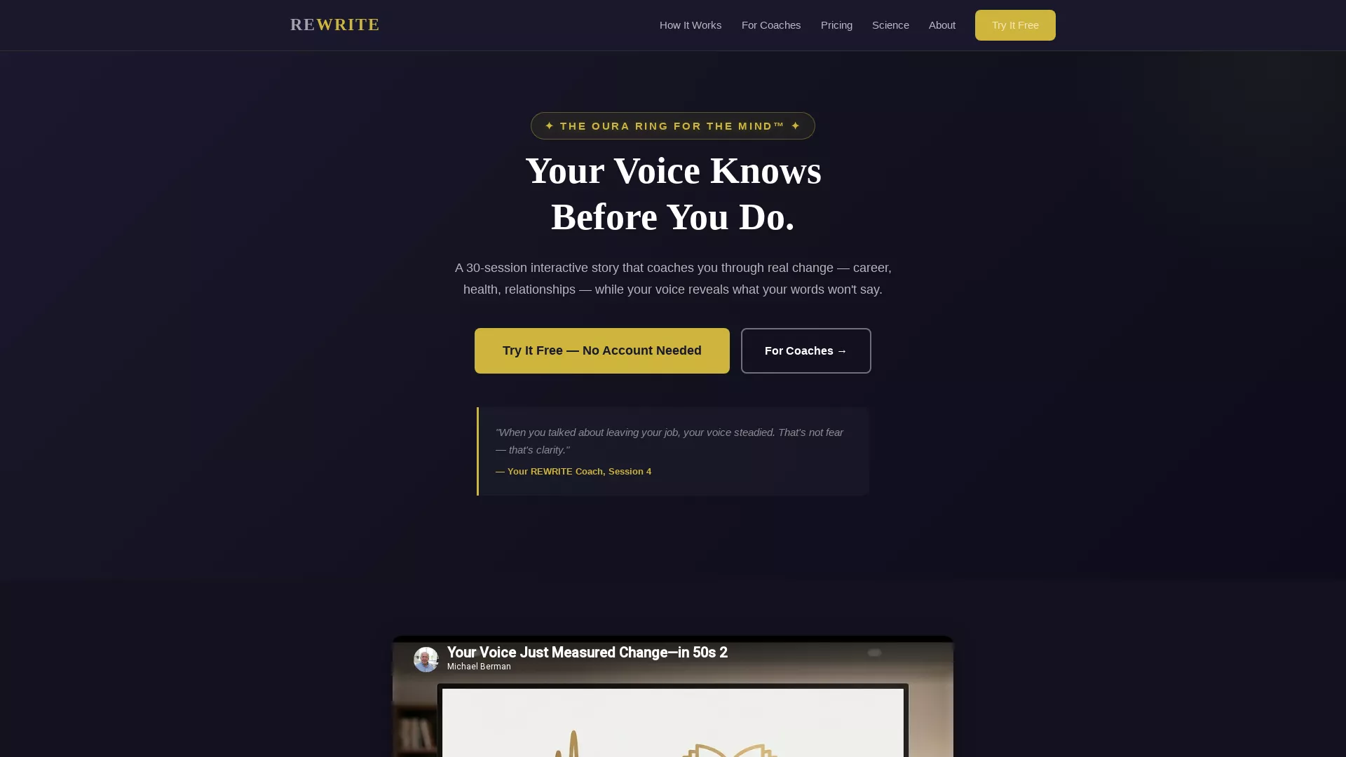 REWRITE Guru - Mental Health AI Tool Website Screenshot