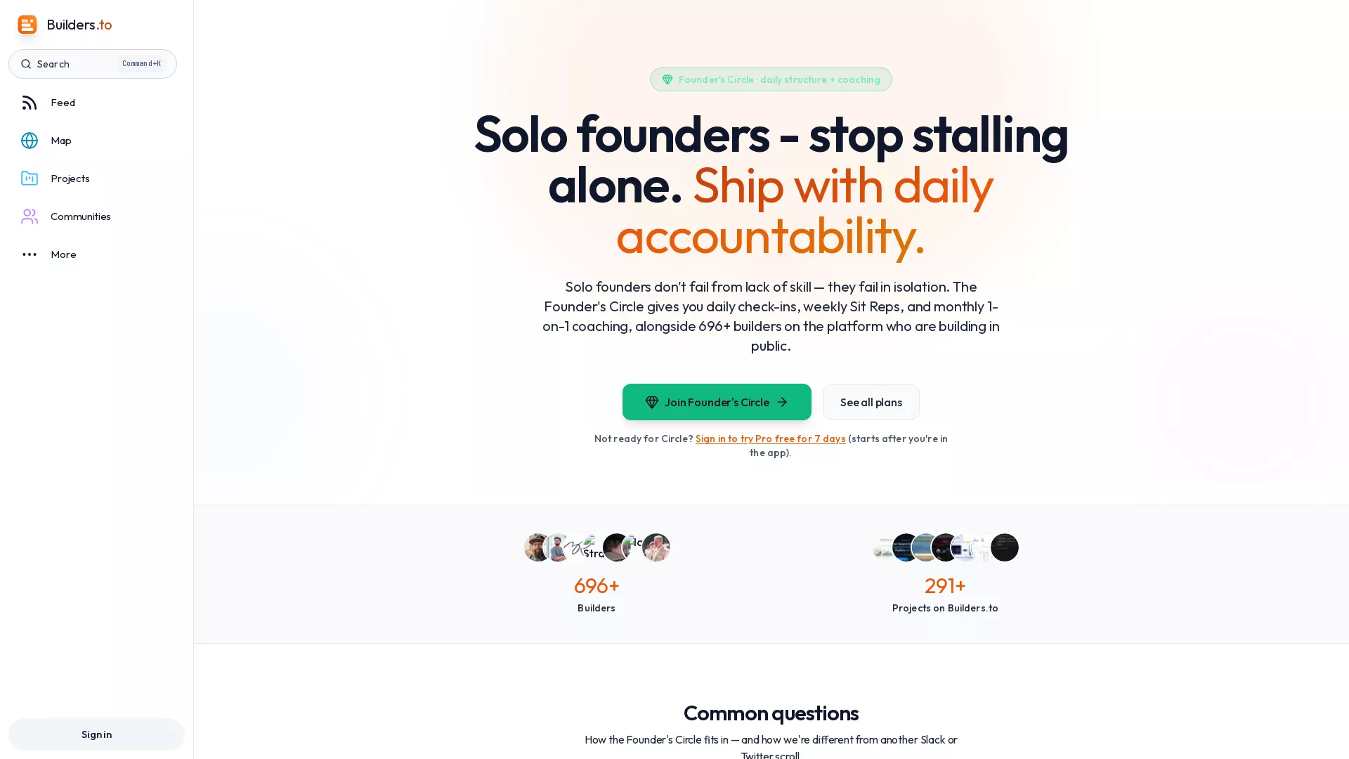 Builders - AI Productivity App Website Screenshot