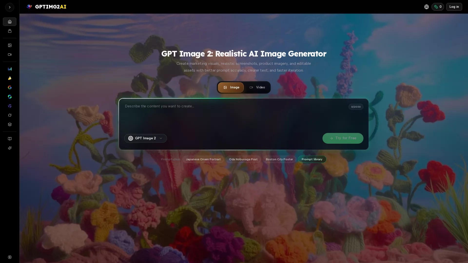 GPTIMG2AI - AI Content Generation Tool Website Screenshot