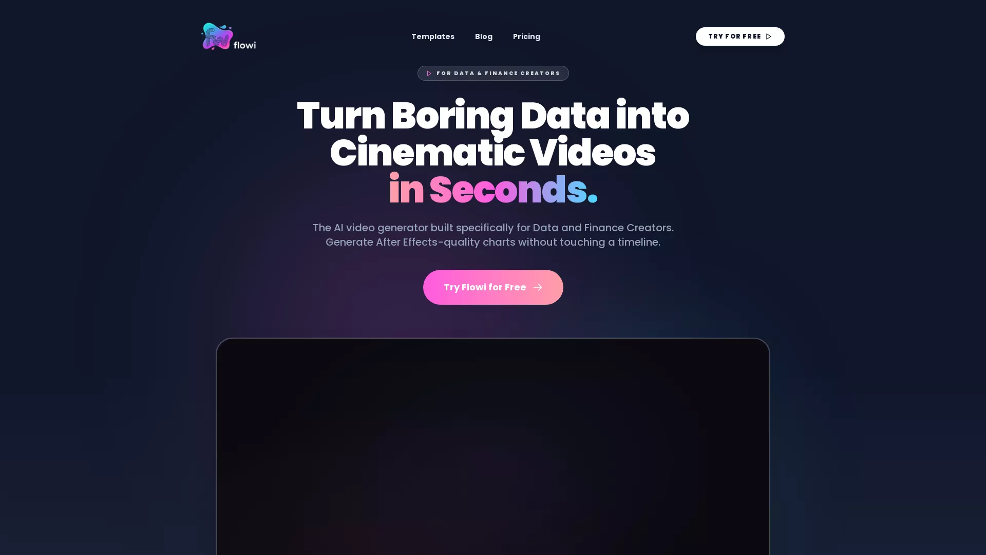 Flowi - AI Motion Design Tool Website Screenshot