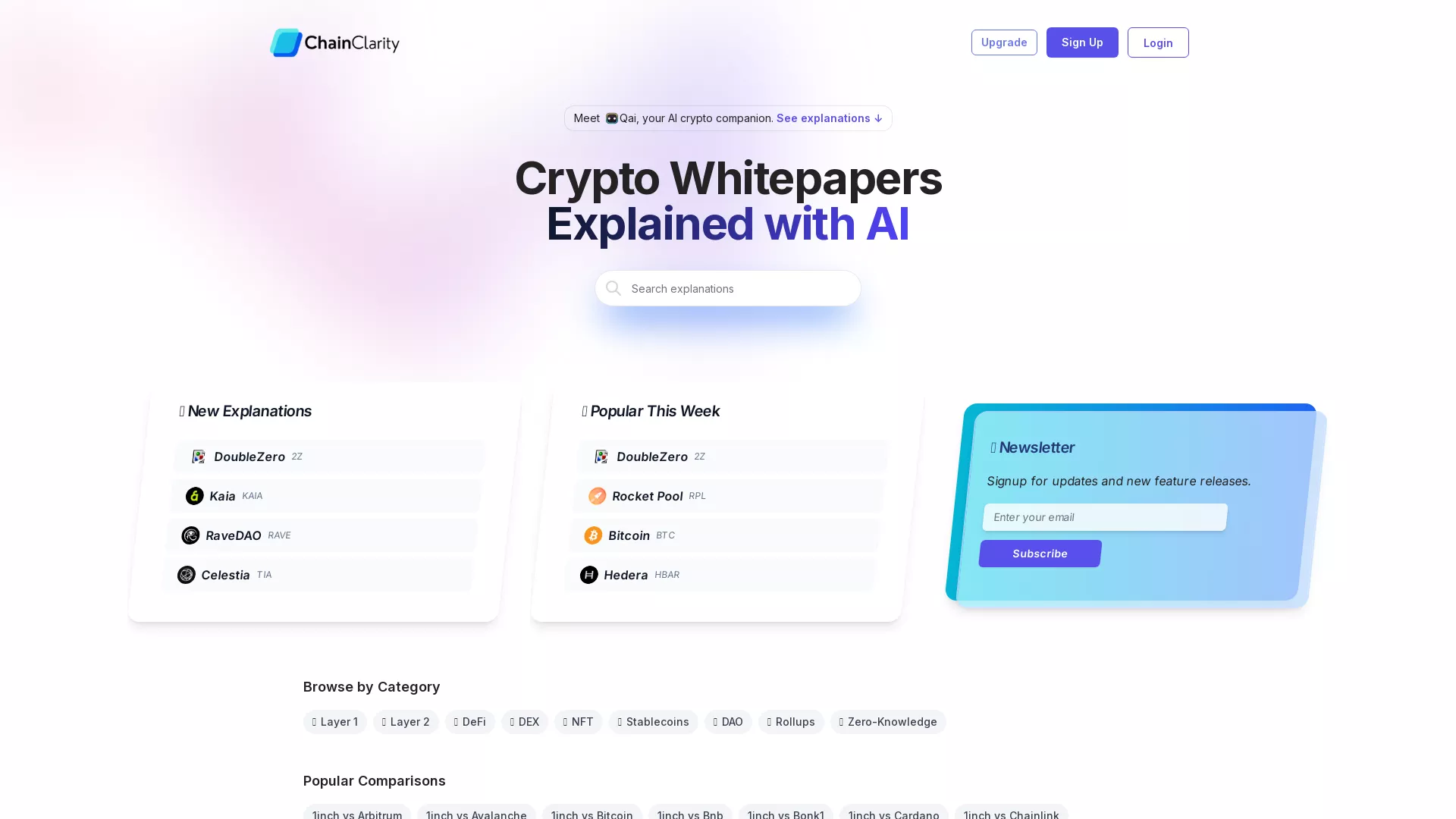 ChainClarity - AI Crypto Analysis Tool Website Screenshot