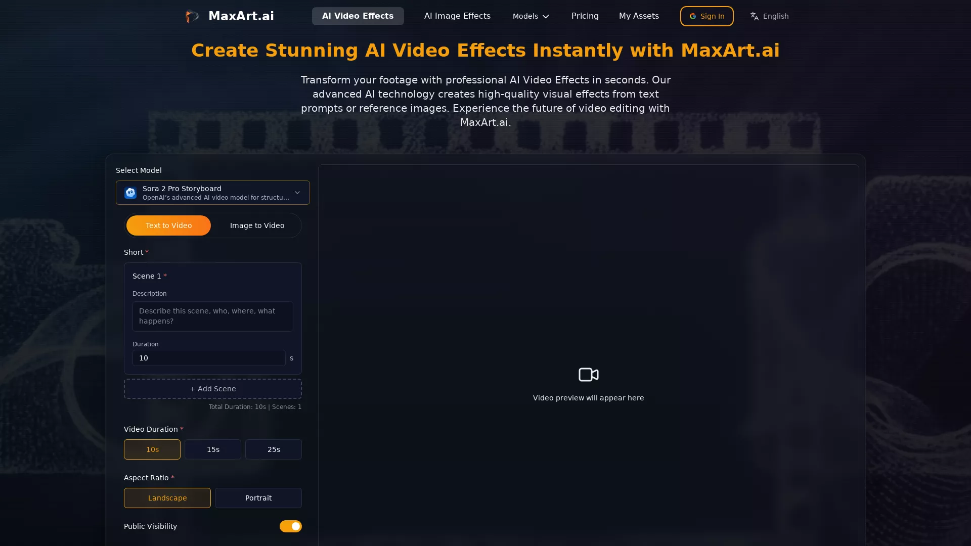 Maxart - AI Art Generator Website Screenshot