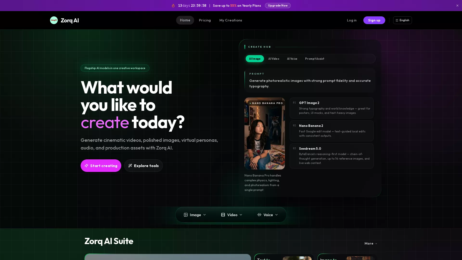 ZorqAI - AI Video Generation Website Screenshot