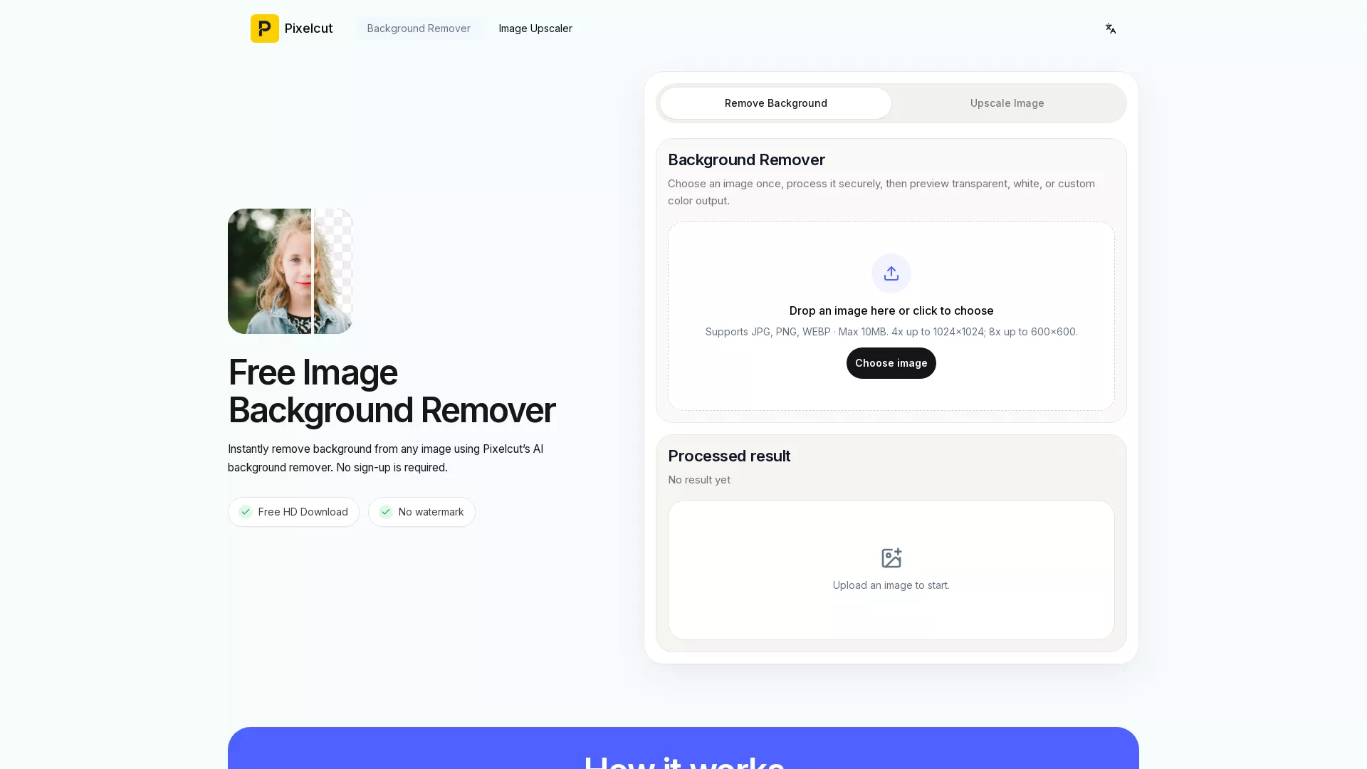 Pixelcut AI - AI Image Background Removal Website Screenshot