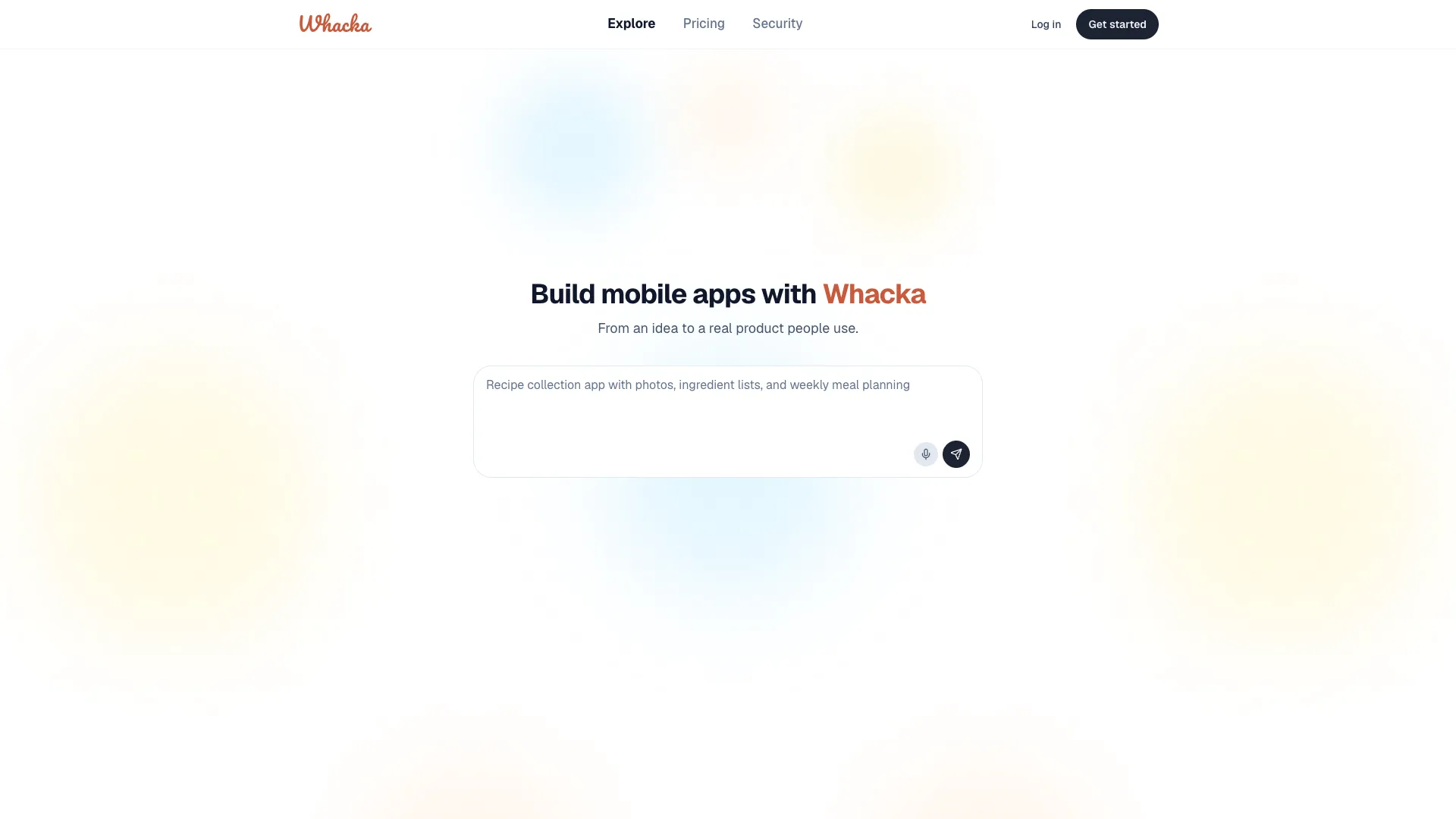 Whacka - AI Mobile App Builder Website Screenshot
