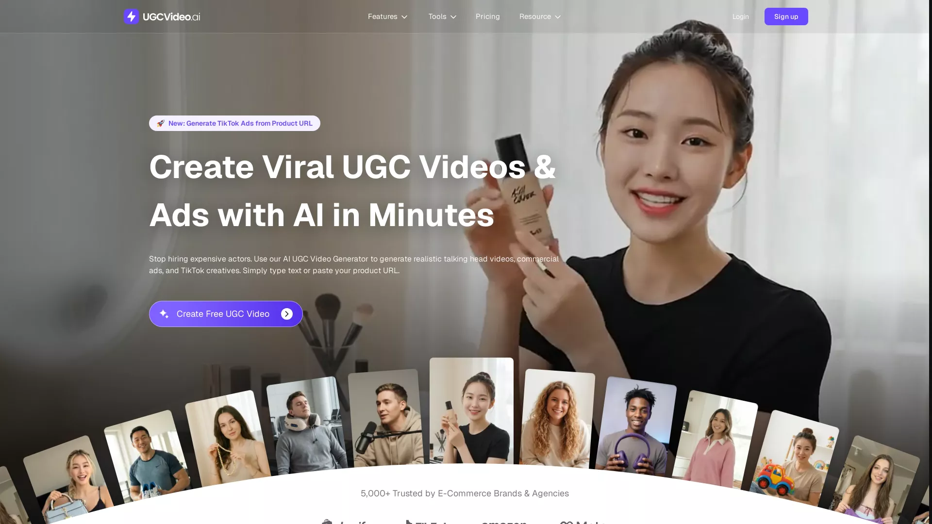 UGCVideo.ai - AI Ad Generator, AI UGC Video Generator Website Screenshot
