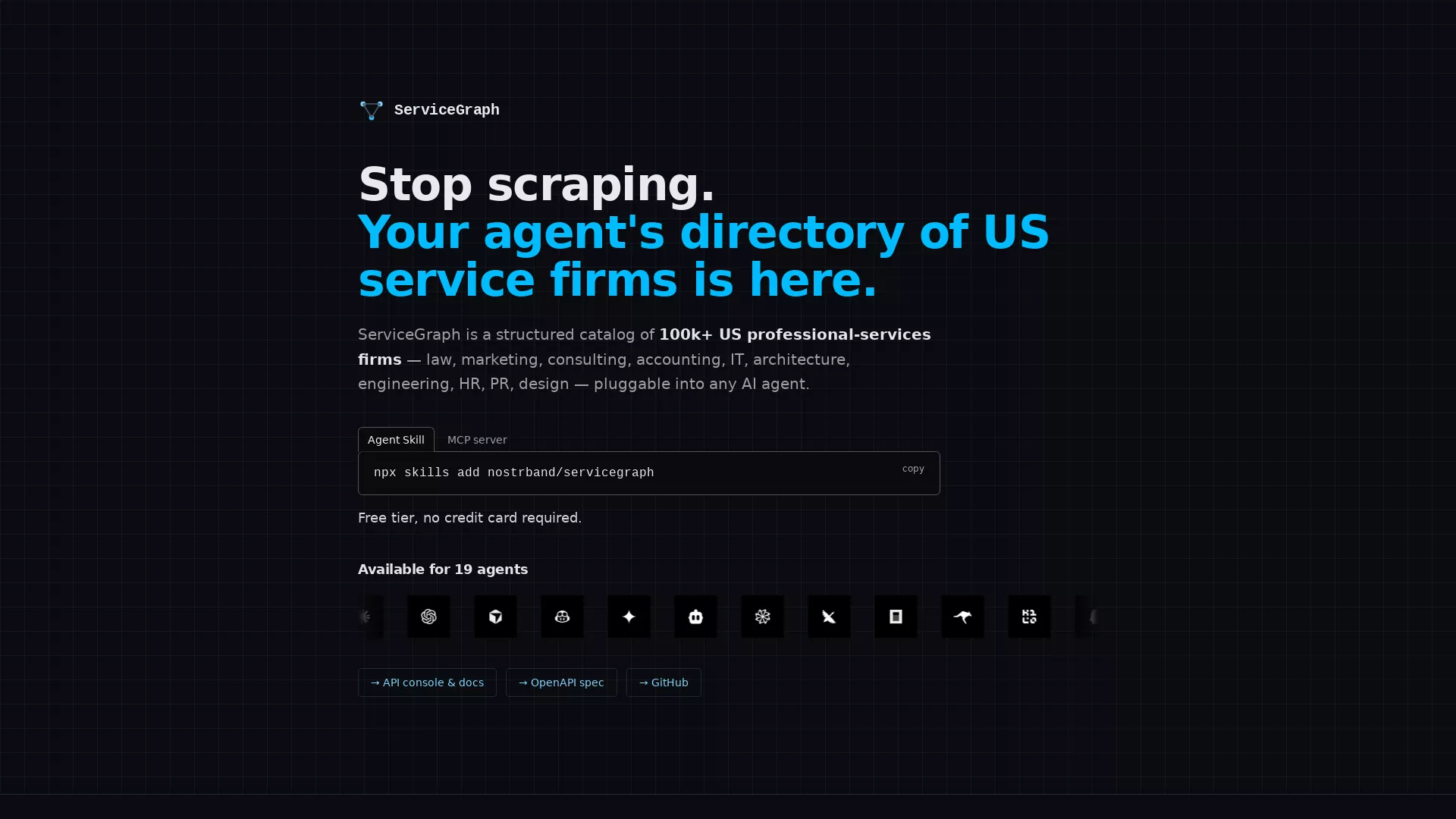 ServiceGraph - Service Provider Finder Website Screenshot