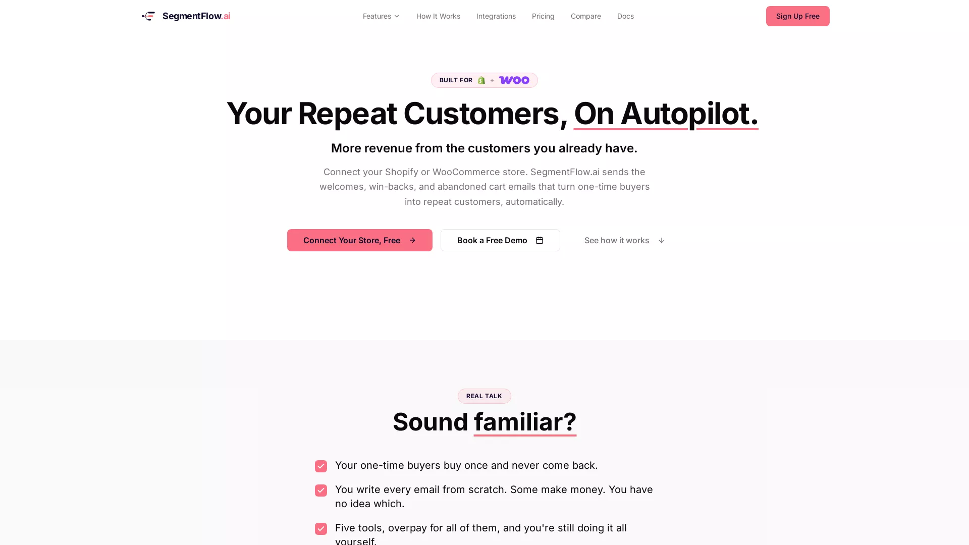 SegmentFlow - AI Marketing Automation Website Screenshot