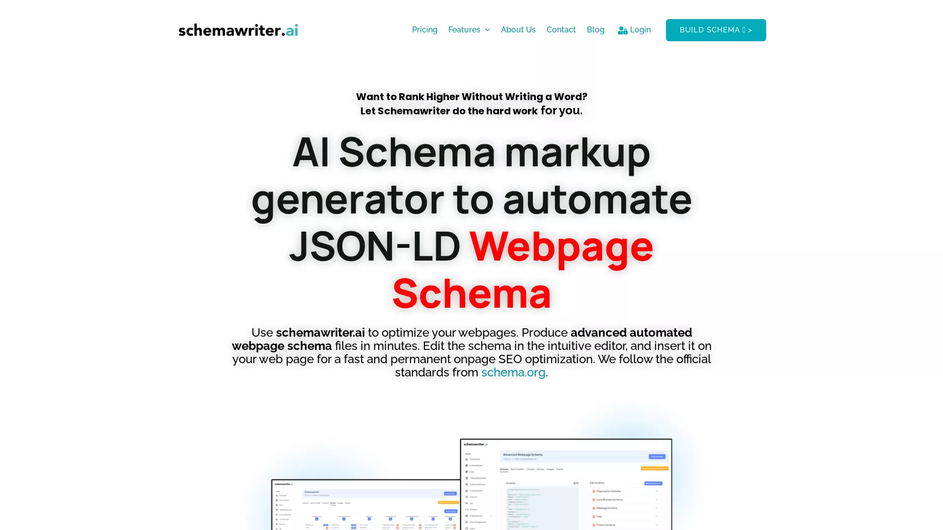 schemawriter.ai - Schema markup creation Website Screenshot