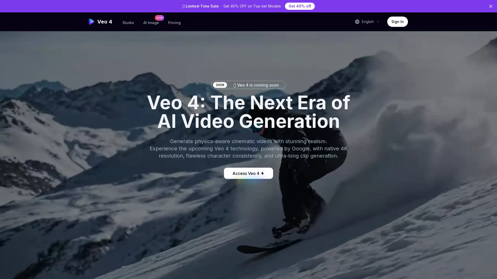 Veo4AI - Video Production AI Website Screenshot