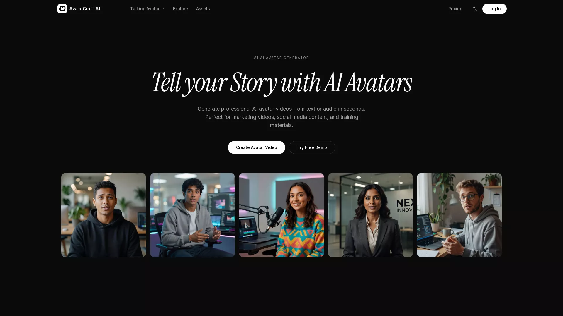 AvataCraftAI - AI Avatar Video Generator Website Screenshot