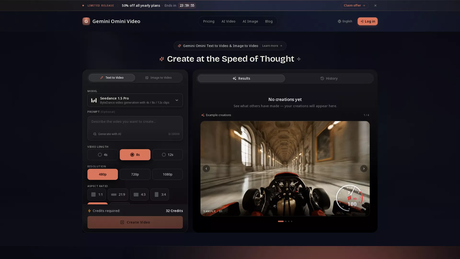 GeminiOminiVideo - AI Video Generator Website Screenshot
