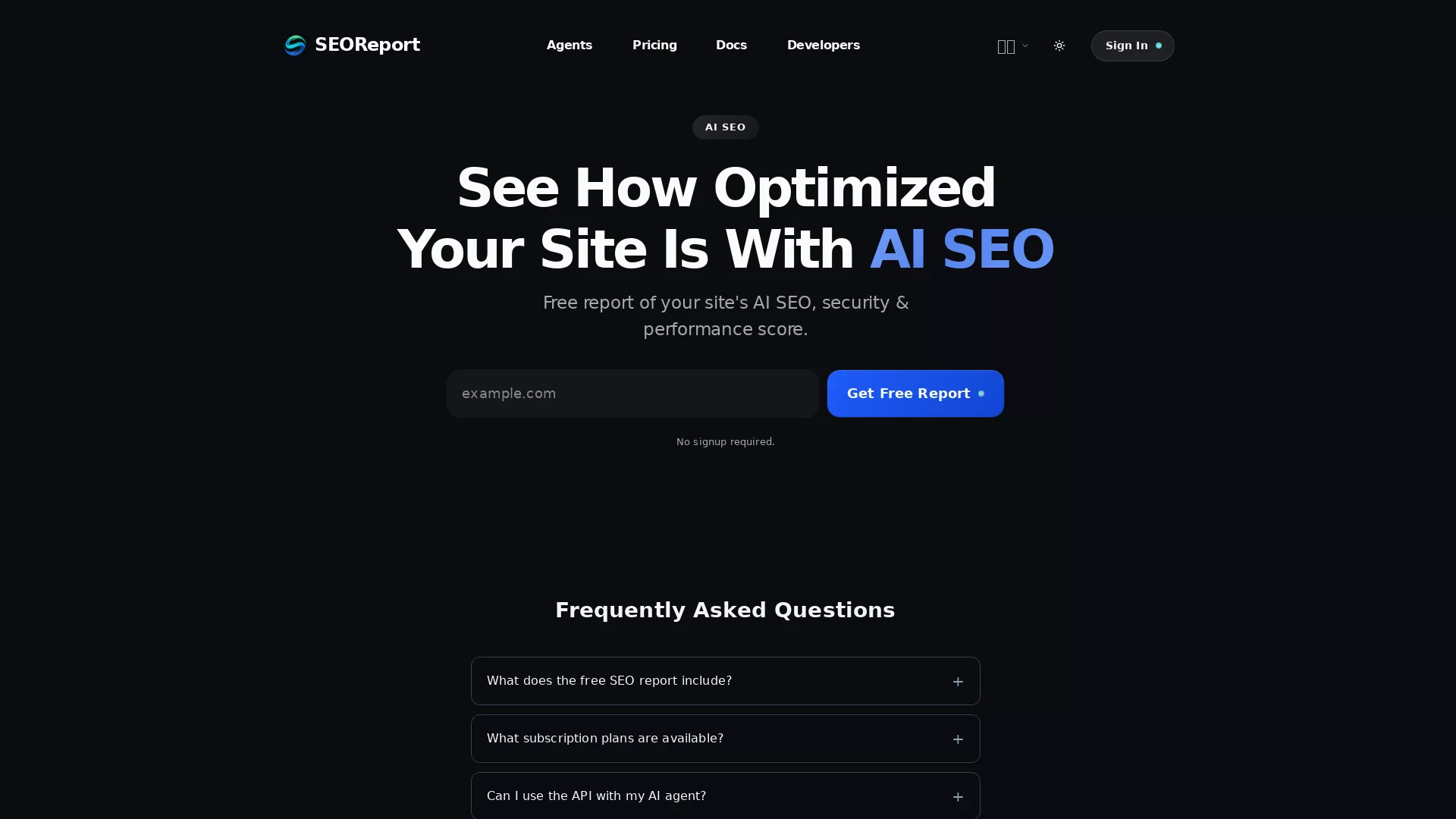 SEOReport - AI SEO Audit Website Screenshot