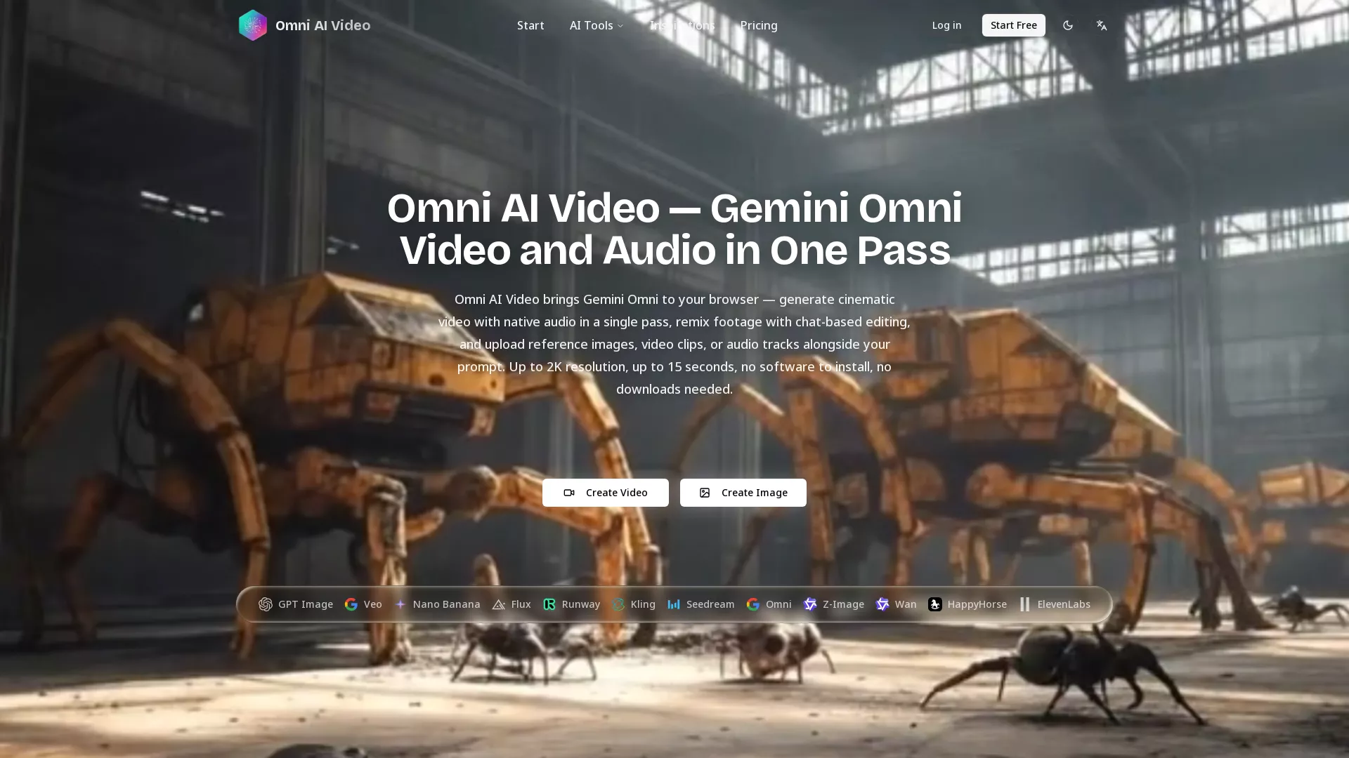 OmniAIVideo - AIVideoCreationTool Website Screenshot