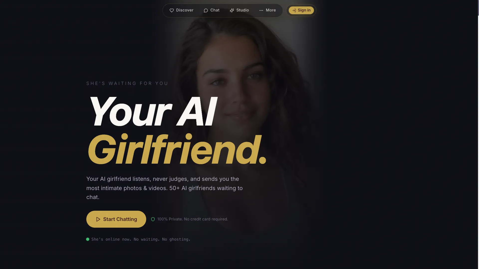 HeyGF - AI Virtual Girlfriend Website Screenshot