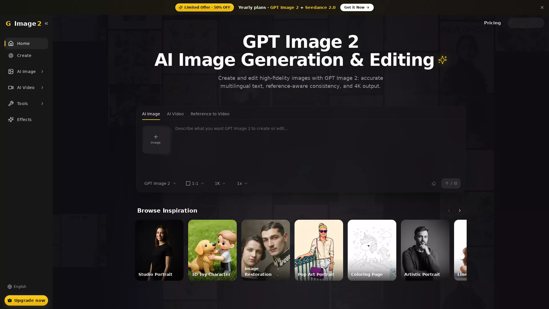 Image 2 - Advanced GPT Image 2 - AI Image Generation & Editing Website Screenshot