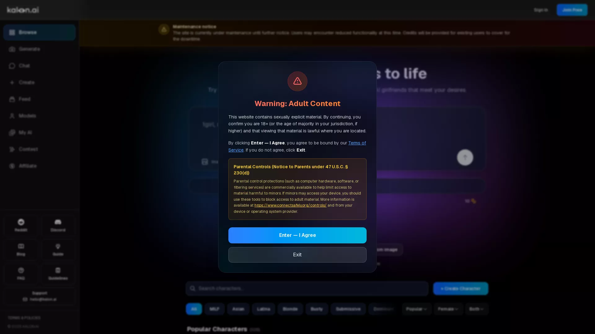 KalonAI - Image Generation Website Screenshot
