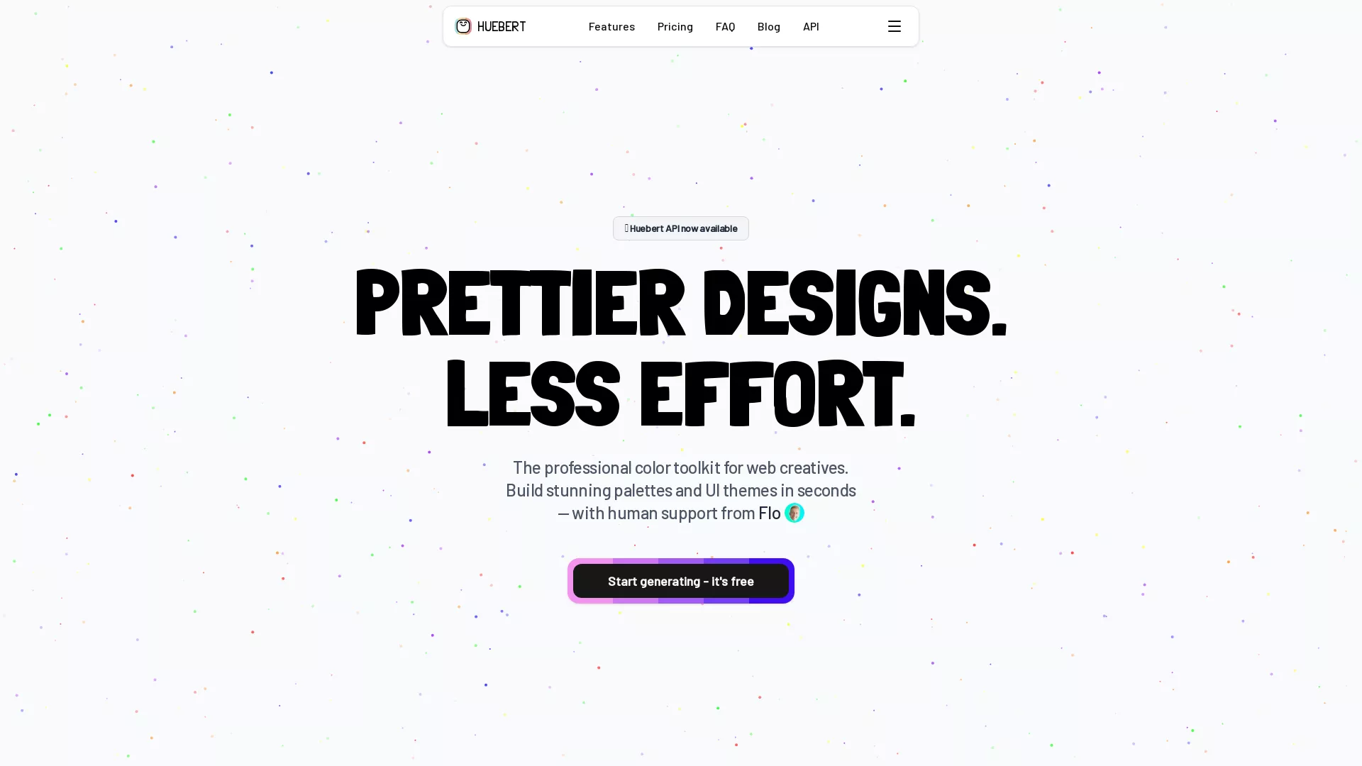 Huebert - AI UI Theme Generator Website Screenshot