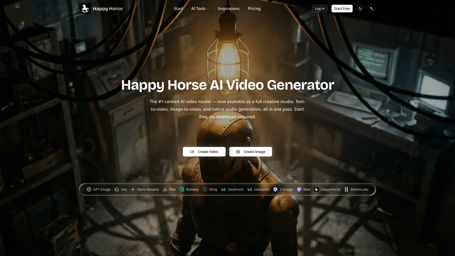 HappyHorse - AI Video Generator Website Screenshot