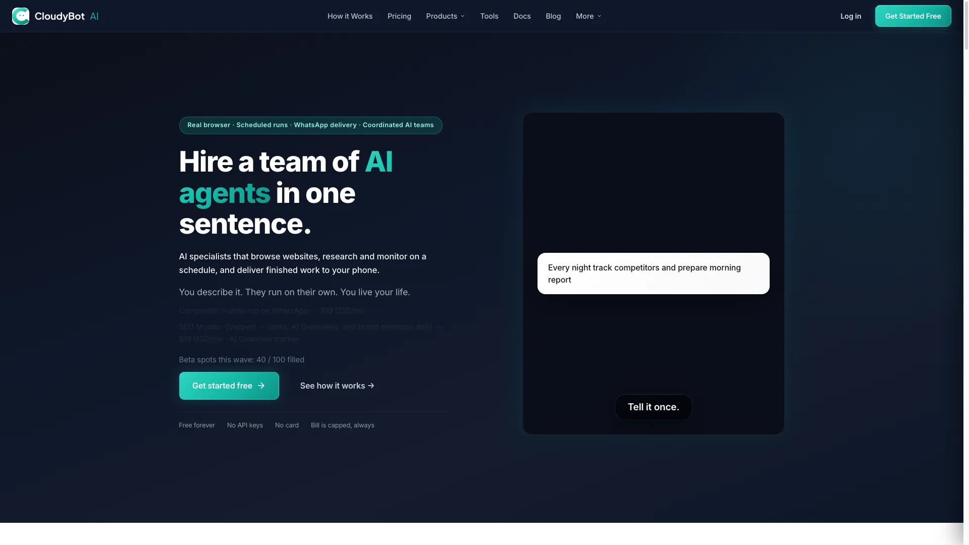 CloudyBot - AI Automation Service Website Screenshot