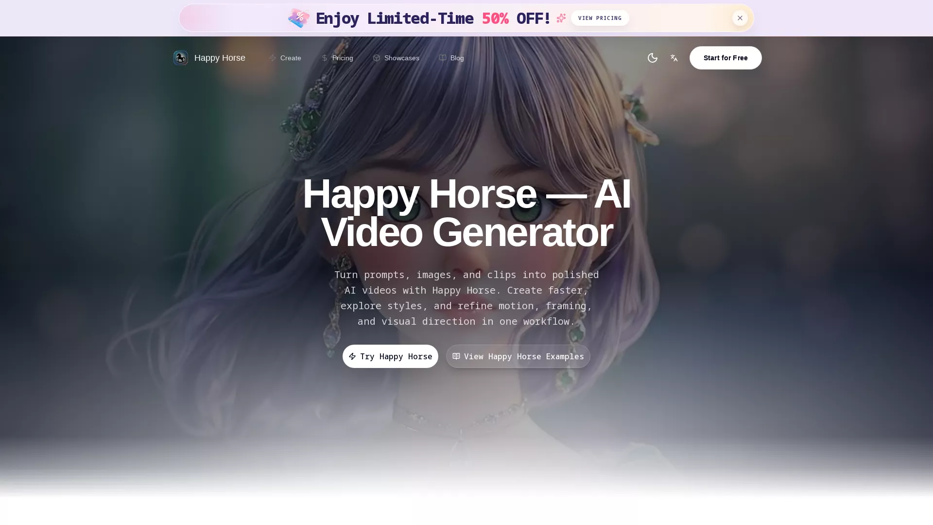 HappyHorse - Horse Video Generator Website Screenshot