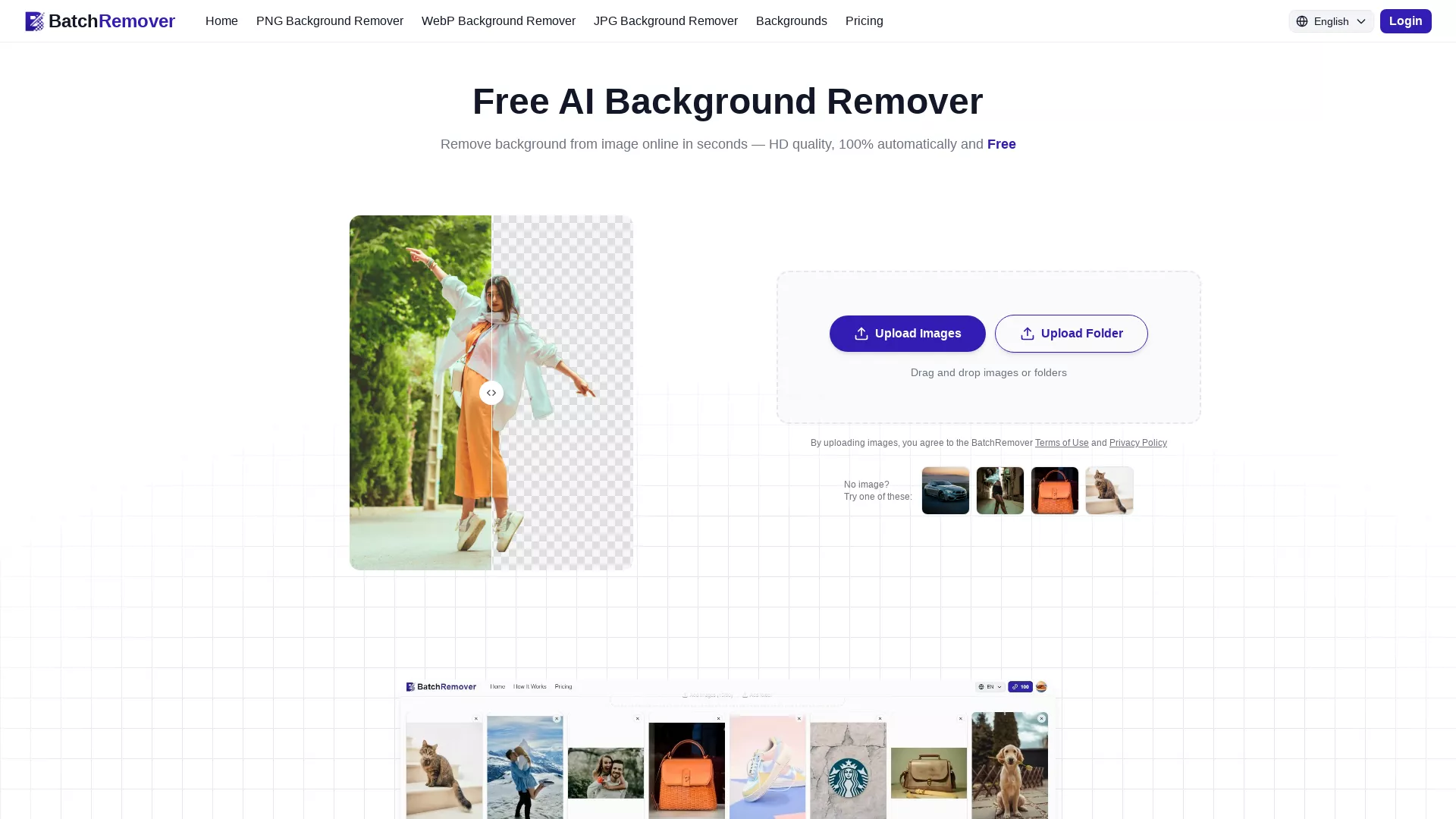 BatchRemover - Background Removal Tool Website Screenshot