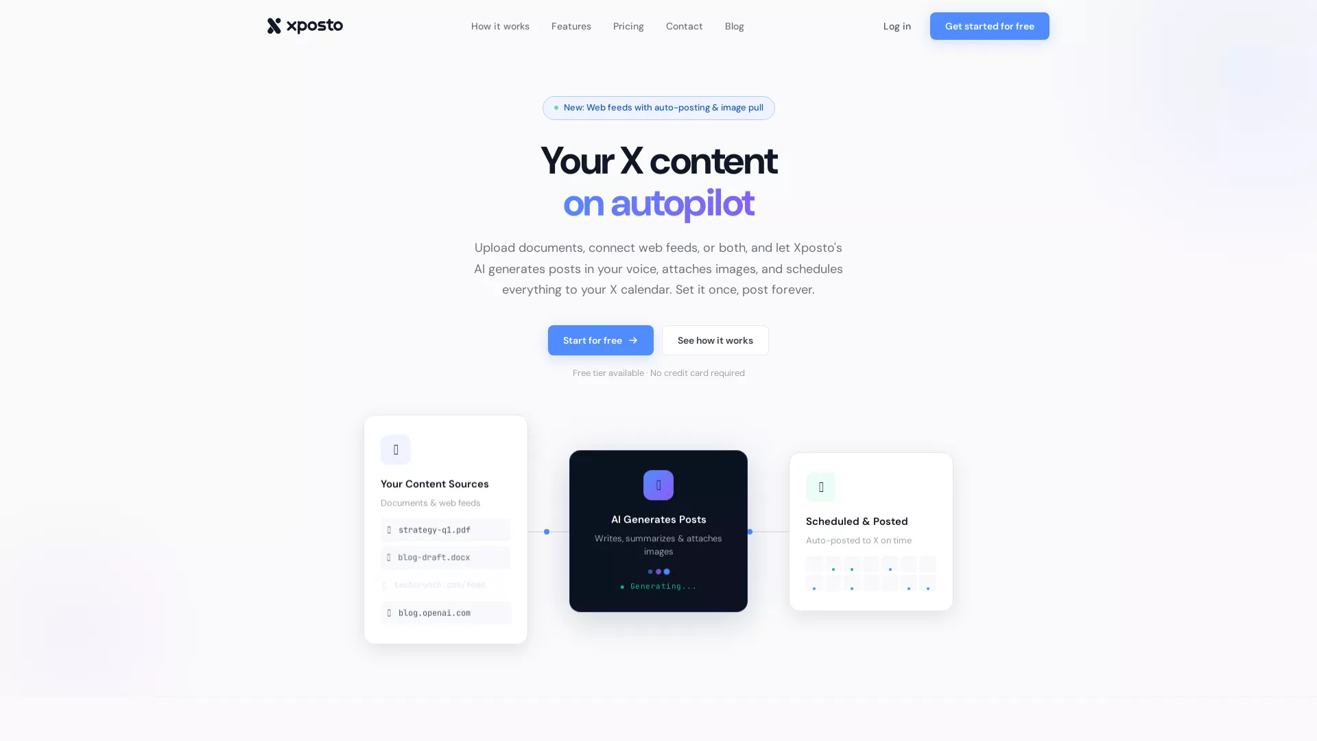 Xposto - Social Media Automation Tool Website Screenshot