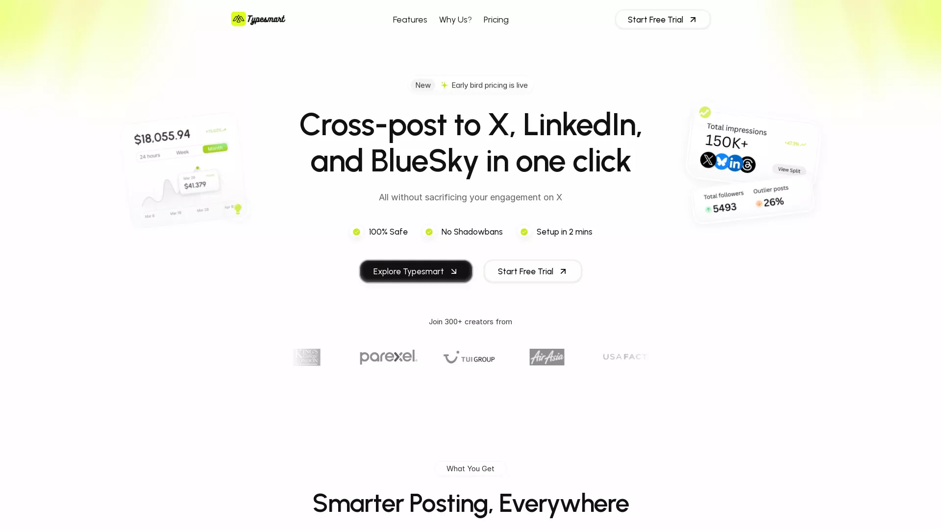 TypeSmart - AI Social Media Content Website Screenshot