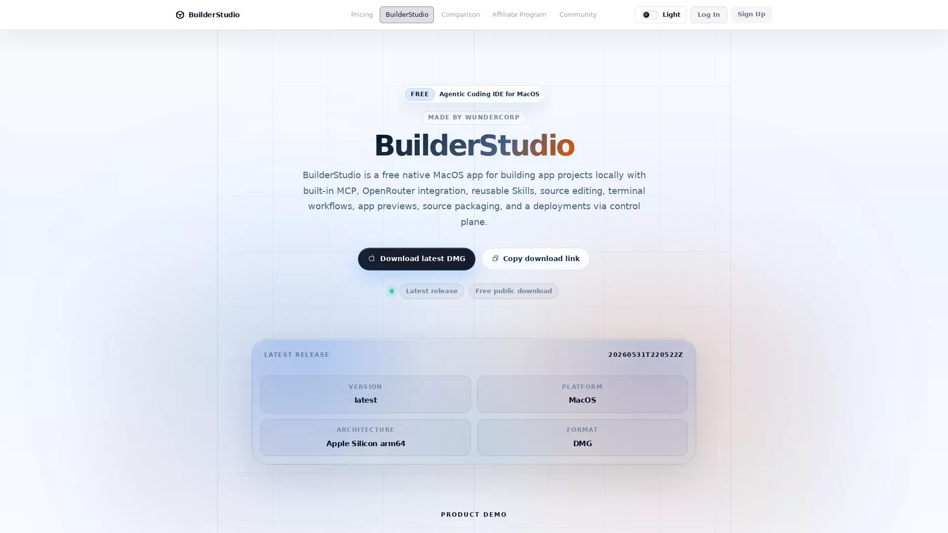 BuilderStudio - AI No-Code Development Website Screenshot