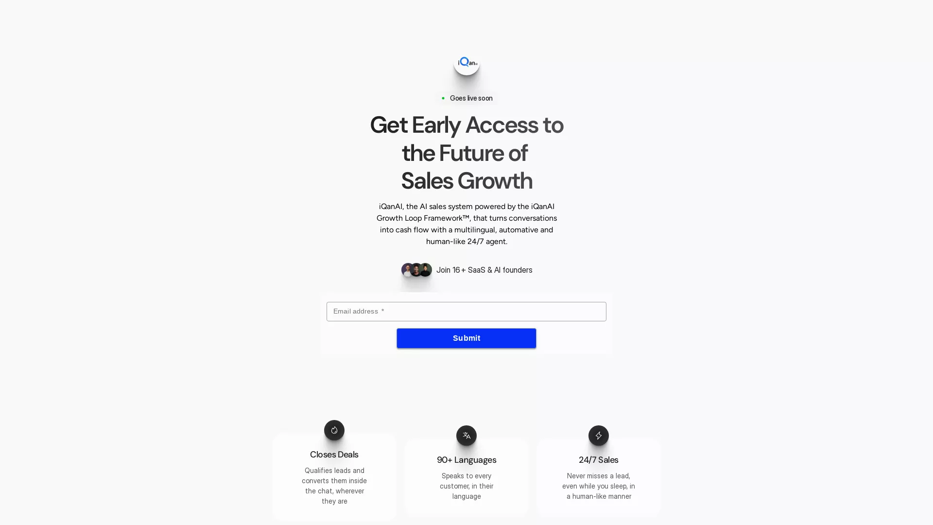 IQanAI - AI Sales Automation Website Screenshot