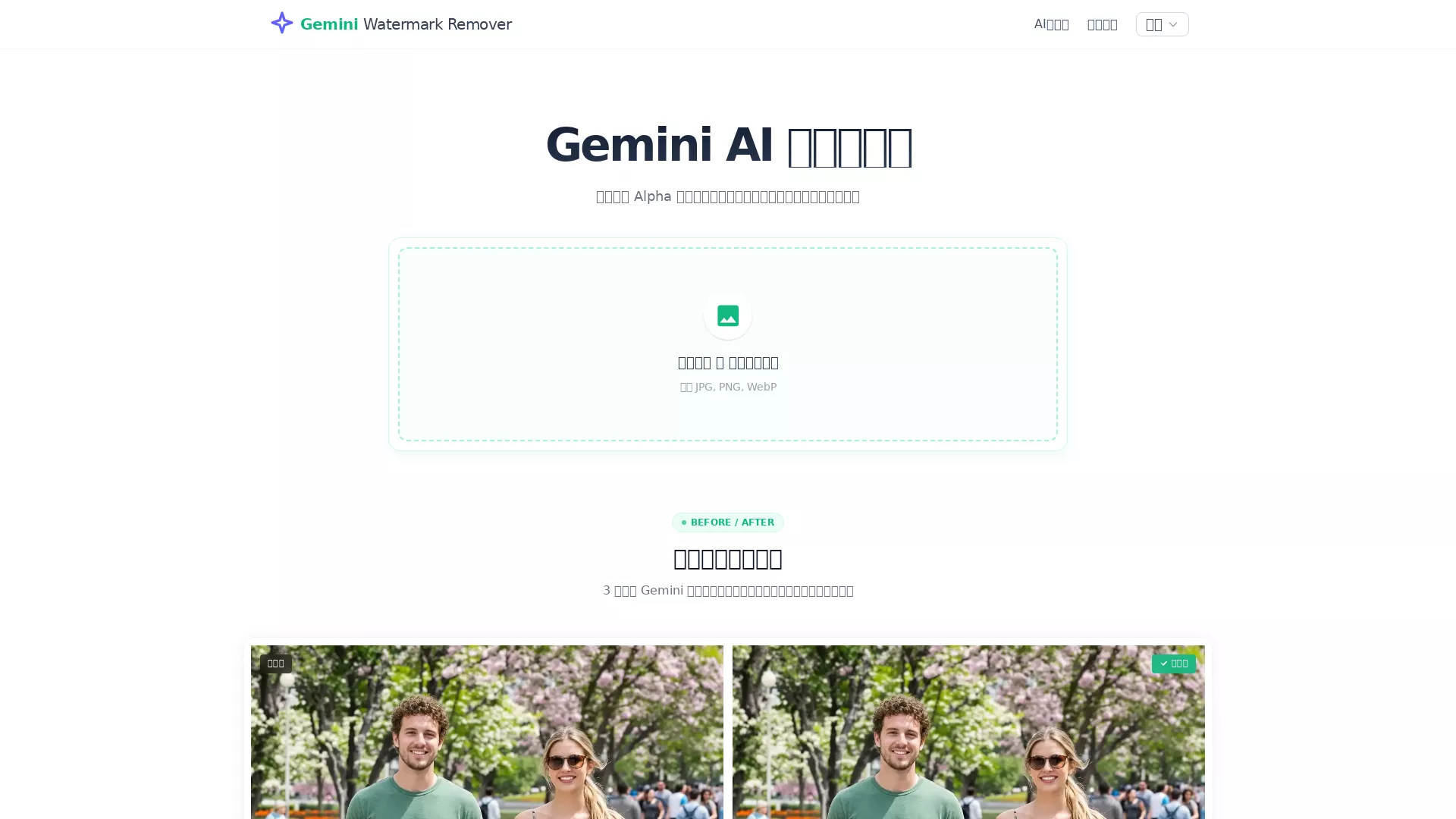GeminiWatermarkRemover - Image Watermark Removal AI Website Screenshot