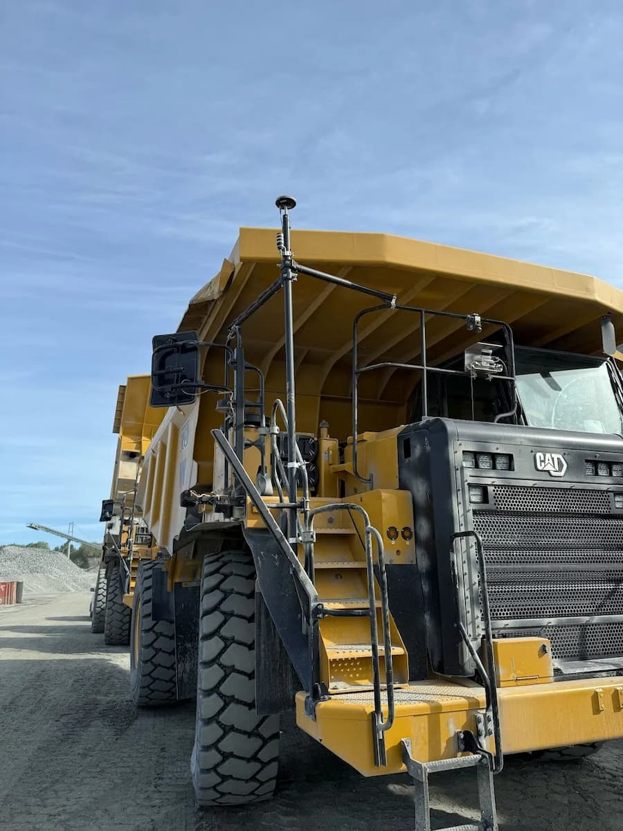 CAT D8 bulldozer operating inside an underground tunnel at Sibelco quarry