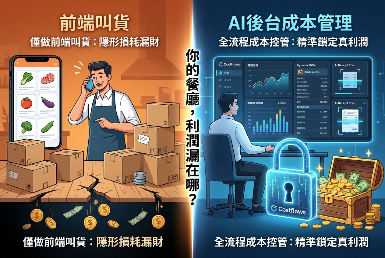 【餐廳經營指南】叫貨系統真能找出食材成本？解析Costflows與Cocomart可可食集：如何為餐廳鎖定真實利潤