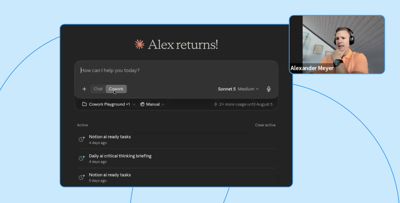 Screenshot of an online expert-led class