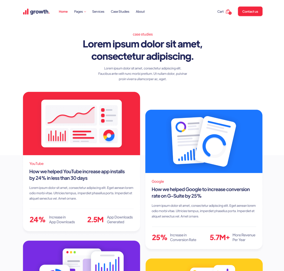 Case Studies - Growth Webflow Template