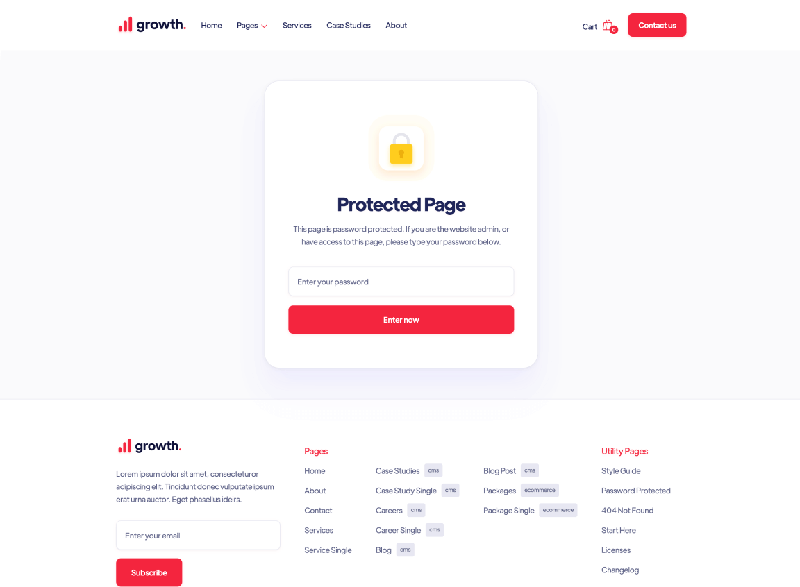 Password - Growth Webflow Template