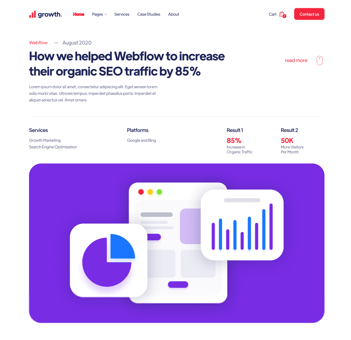 Case Study Single - Growth Webflow Template
