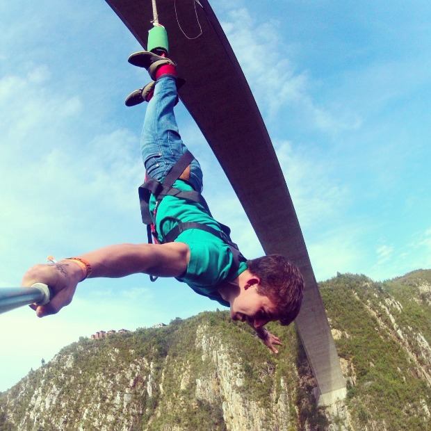 Bungee jumping at bloukrans bridge.
