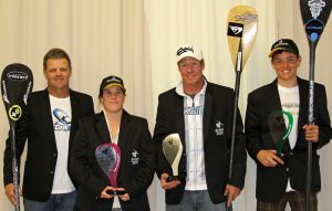 SA Champs winners – Ivan van Vuuren (Open Men’s), Penny Stemmet (Ladies Open), Peter Petersen (Legends) and Dylan Frick (Juniors). Photograph courtesy of Premier Productions. 
