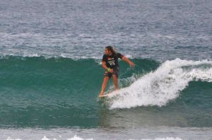 Finalist, Brad Beck of Eastern Province, with a hang 5 