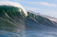 Richard Wall lines up on a really big wall of water. Photo: Peter Lambert
