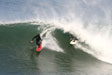Pierre Du Plessis burns Jake Kolnick in barrel. Photo by Simone Robb