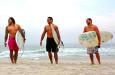 Yes, rugby players do surf. Hurricanes players head out for a surf in Koeel Bay for some R and R before the match.