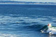 The coast of California lines the distance as another surfer flies down the road. Date: 3 Novemeber 2009. Photo: O Neill